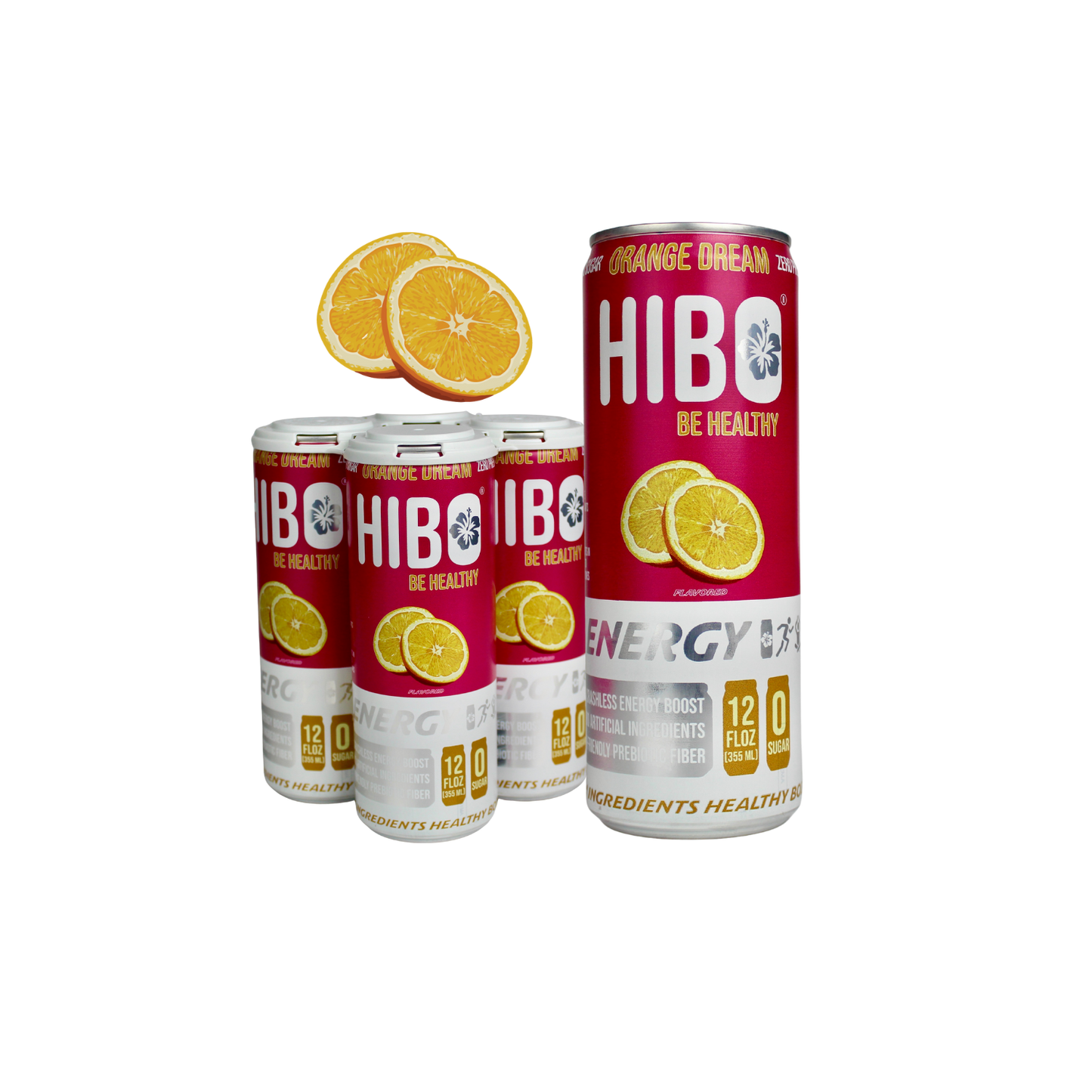 (BRAND NEW!) All-Natural Zero Sugar Energy Drink HIBO ORANGE DREAM, 12 FL OZ - Preservative Free - Gut Healthy - Key Electrolytes Antioxidants & Vitamins - Organic Caffeine - 10 Calories (Copy)