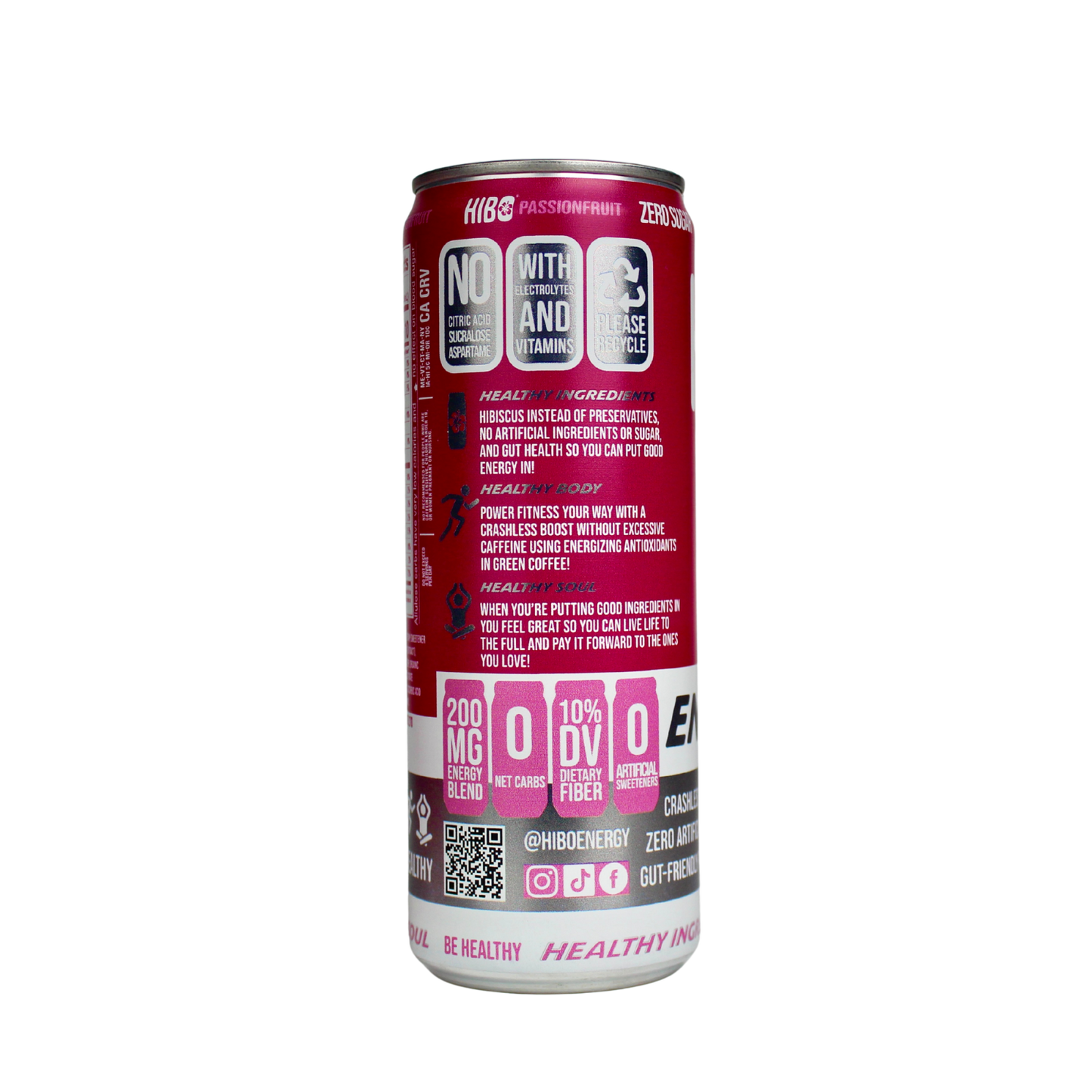 All-Natural Zero Sugar Energy Drink HIBO PASSIONFRUIT