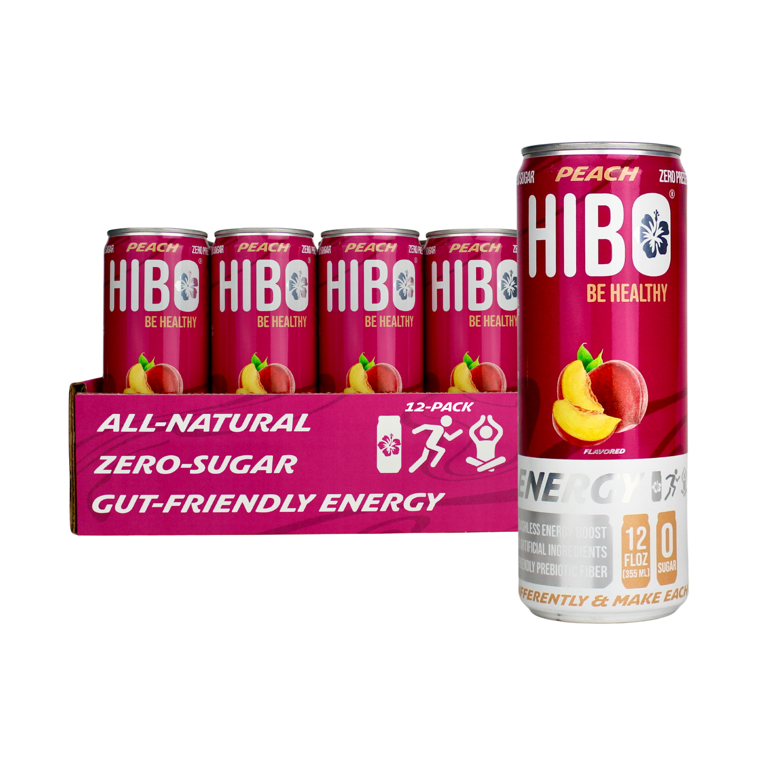 All-Natural Zero Sugar Energy Drink HIBO PEACH – HIBO Energy