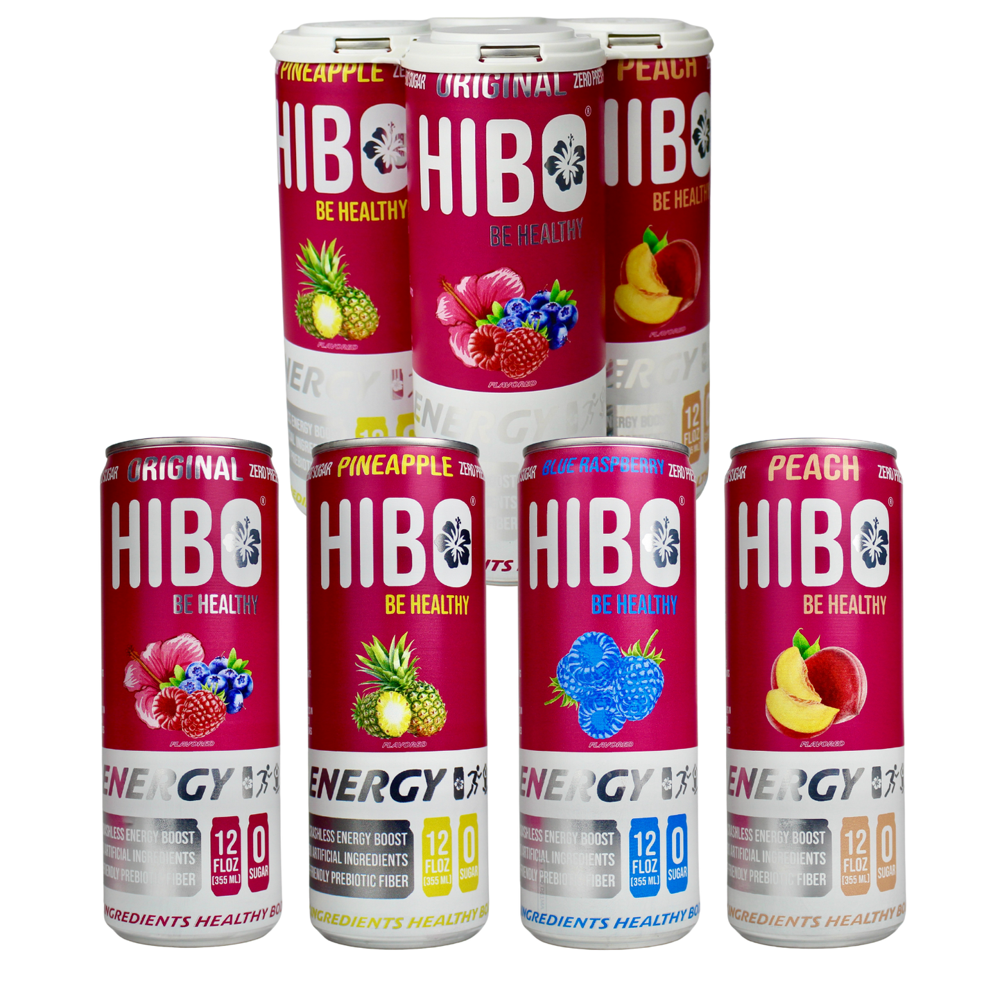All-Natural Zero-Sugar Energy Drink, HIBO ENERGY VARIETY PACK