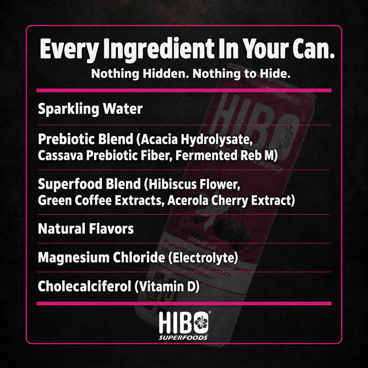 HIBO Superfood Energy Black Cherry Vanilla (Sugar-Free)
