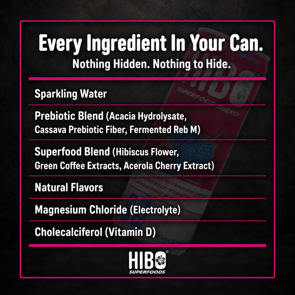 HIBO Superfood Energy Blue Raspberry (Sugar-Free)