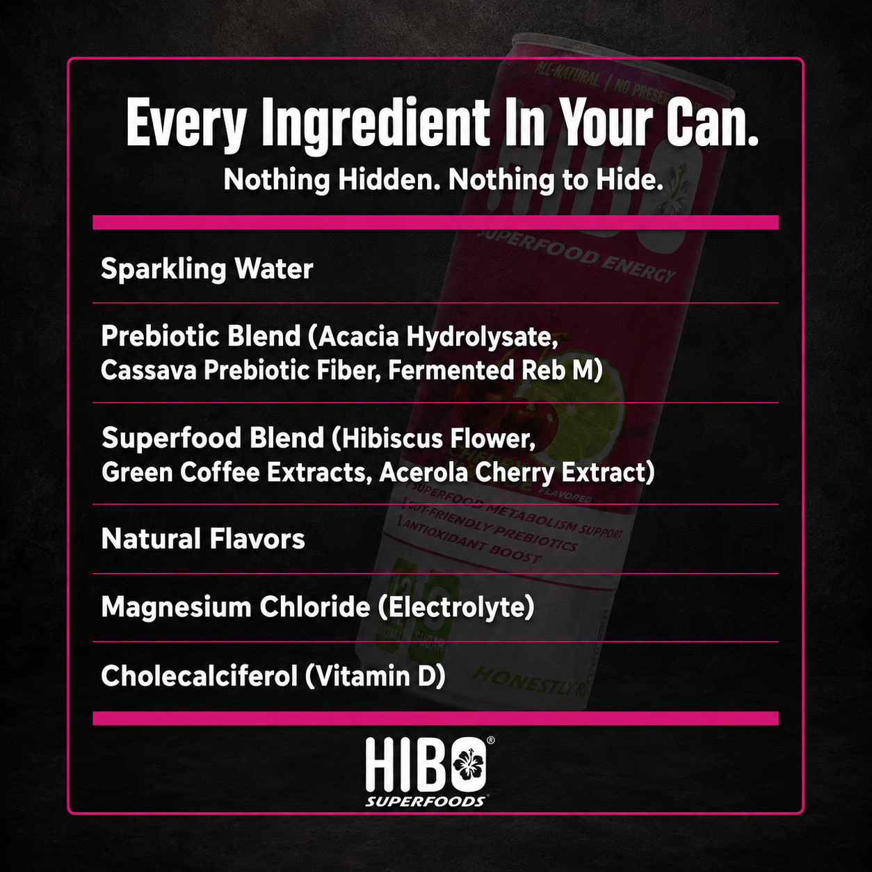 HIBO Superfood Energy Cherry Limeade (Sugar-Free)