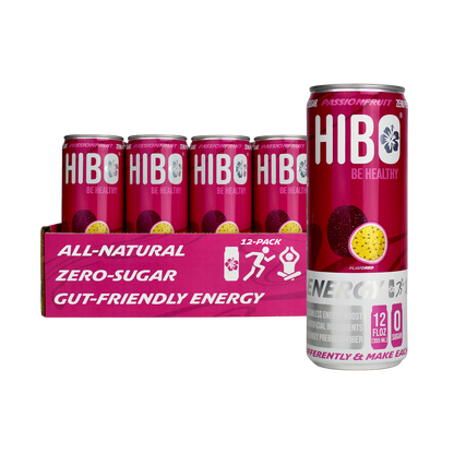 All-Natural Zero Sugar Energy Drink HIBO PASSIONFRUIT