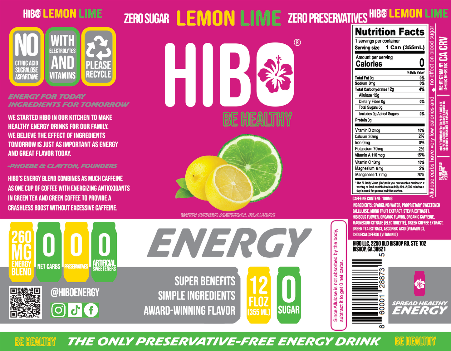 HIBO ENERGY LEMON LIME