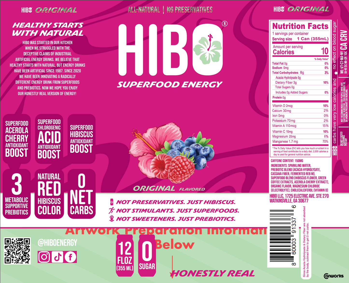 HIBO Superfood Energy Original Berry (Sugar-Free)