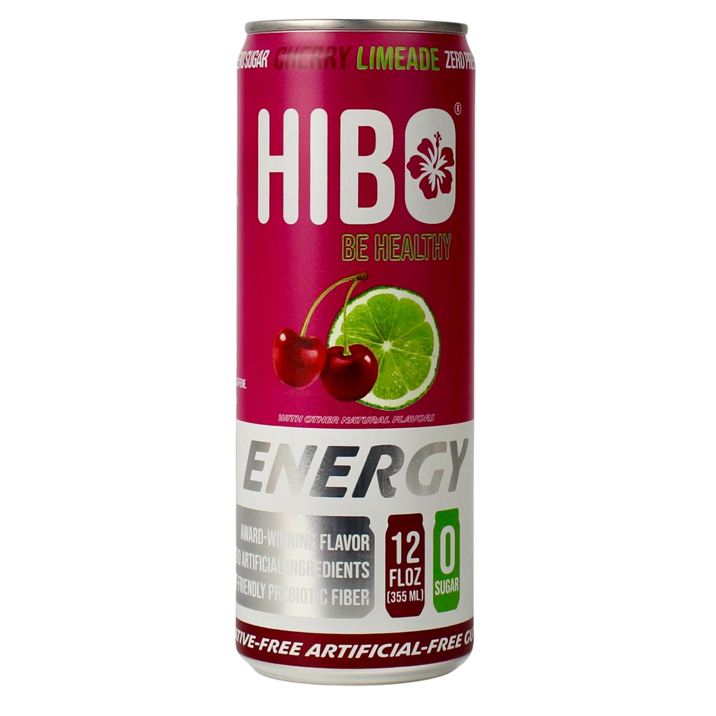 HIBO CHERRY LIMEADE (NEW!), Gut-Healthy Energy Drink 12 FL OZ - Sugar Free - Preservative Free - Artificial Free - Key Electrolytes Antioxidants & Vitamins - Organic Caffeine - 10 Calories